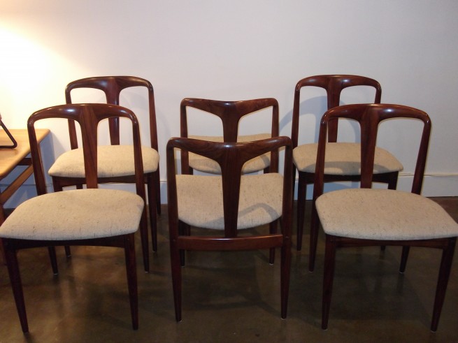 Stunning set of rosewood dining chairs designed by Johannes Andersen for Uldum,Denmark (SOLD)