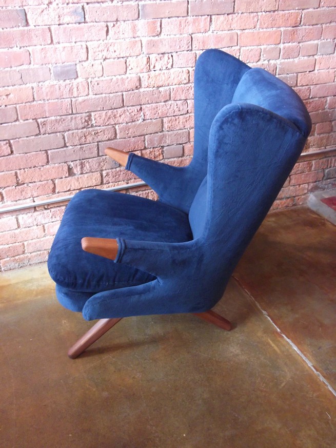 Handsome 1960's arm chair designed by Svend Skipper  - made in Denmark - still retains it's original sticker - this chair is very reminiscent of Hans J Wegner's Papa Bear chair - the design is amazing - the craftsmanship is fantastic and the comfort is incredible, the one big difference is the price, it's affordable -ONLY  $1500