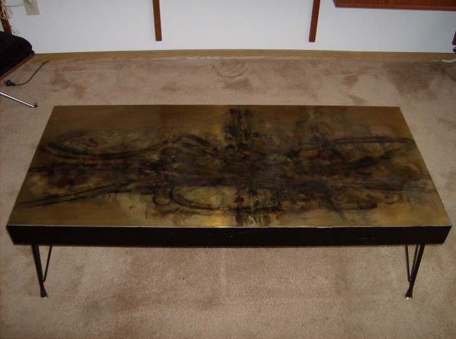 WOW - Unbelievable acid etched coffee table by Bernhard Rohne - 1960's - stunning work - A Super Rare Find - SOLD