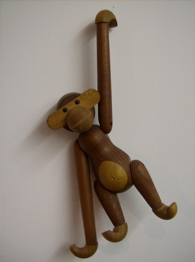 Designed in 1951 by Kay Bojensen - Denmark - exquisitely made of teak and limbawood - the limbs and head are moveable - a Danish modern classic that is so fun and whimsical that everyone will want one - SOLD
