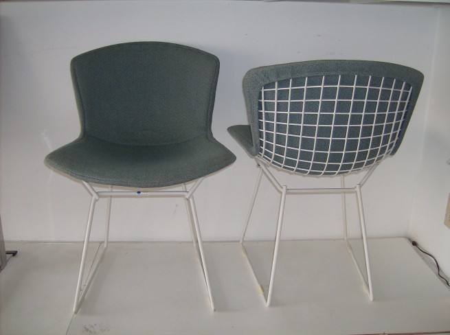 Early vintage original Harry Bertoia side chairs for Knoll - original baby blue seat covers - Knoll sticker still attached - 2 available - - $400 each