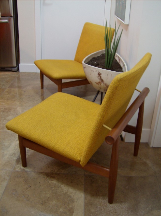 Pair of Finn Juhl easy chairs  for France and Son -  original upholstery - very good vintage condition - SOLD