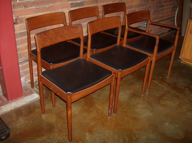 Johannes Norgaard for Norgaard Mobelfabrik – Denmark – incredible quality – gorgeous condition – 5 side chairs – 1 arm chair -(SOLD)