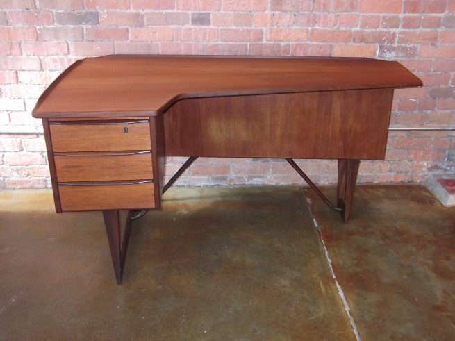 Danish teak desk by Peter Lovig - Gorgeous - newly re-finshed top SOLD